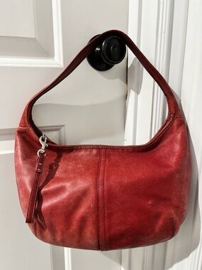 Vintage Coach Ergo 9219 Red Leather Hobo Shoulder Bag Y2K Slouchy Cowhide Purse